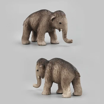  Din Plastic Solid Mamut Papusa Parul Lung Elefant Antic Animale Sălbatice Animale De Companie De Familie Copii Jucarii Educative Cadou
