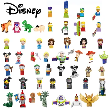  Disney Blocuri Congelate Elsa Anna Cifrele de Acțiune Blocuri Mickey, Minnie, Donald Duck Cărămizi Asambla DIY Jucarii Pentru Fete Cadouri