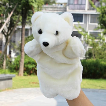  Drăguț Urs Polar Păpușă De Mână De Copii Pentru Copii De Dezvoltare Papusa Moale Jucărie De Pluș Copil Ziua De Nastere Cadouri Dezvolta Imaginatia, Creativitatea Joc