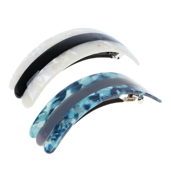  Elegant franceză Barrette de Par Agrafe de Păr Barrette Automată de Primăvară Ac de Pălărie cu Alb/Albastru Model Floare