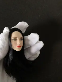  Fata de Cifra de sex Feminin Accesoriu Piele Palidă Negru Mijlocul de distribuție de Păr Capul Sculpta 1/6 Sexy Europa Sculptate Modelul de 12
