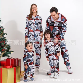  Femei Bărbați Copil Pijamale Cu Gluga Body-Uri De Crăciun De Familie Potrivire Haine Pijamale Romper Homewear-O Singură Bucată