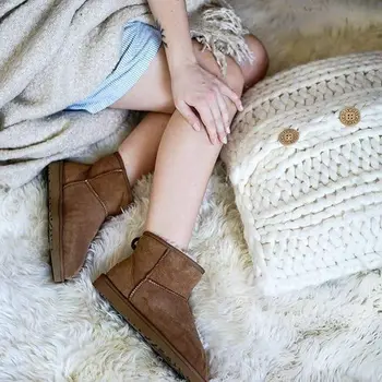  Femei Iarna Blana Caldă de Zăpadă Cizme de piele de Vacă din Piele de Zăpadă Glezna Cizme Casual Doamnelor Impermeabil anti-alunecare Pantofi Confortabili