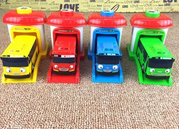  [Funny] 4buc/set model la Scară Tayo copii in miniatura autobuz copil oyuncak garaj tayo autobuz de Ejecție impact vehicul auto