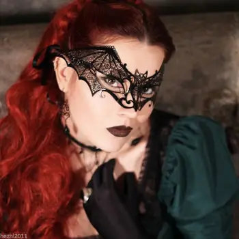  Halloween Sexy Femei Doamnelor Gotic Dantelă Neagră Club De Noapte Belly Dance Party Masca De Ochi Accesorii Cosplay
