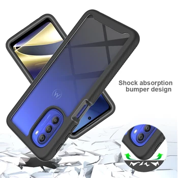  Hibrid Dual Layer Caz de Robust Pentru Motorola G51 G71 5G de Acoperire rezistent la Șocuri de Cristal Clar Capac de Protecție Pentru Moto G 51 Caz Funda