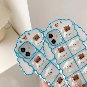  Kawaii Cinnamoroll Câine Silicon Spinner Caz De Telefon De Desene Animate Drăguț Păpuși De Pluș Anime Jucării De Pluș Pentru Fete Ziua De Nastere Cadou