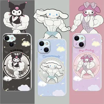  Kawaii Musculare Sanrio Cinnamorol Mymelody Kuromi Creative Apple Telefon Mobil Caz Pentru Iphone Pro 13 12 11 Soft Shell Copii Jucărie De Pluș