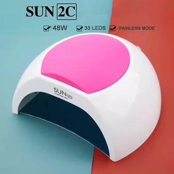  Lampara SUN2C 48W 33LEDs UV de Unghii Uscator este potrivit pentru UVLED Unghii cu Gel, Uscător de senzor infraroșu cu rose din silicon pad salon de folosit.