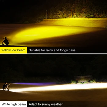  Lampă cu LED-uri Impermeabil Motocicleta Vehicul Electric Far Dublu Culoare Lumina Ceata Proiector de Lumina Len Reflectoarelor Scuter Accesorii