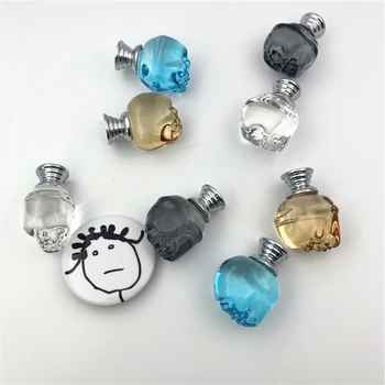  LCH Clar Craniu de Cristal în Formă de Buton Unic Transparent Mâner Cutie de Bijuterii Trage Cadou Cutie Mică de Sticlă Cap Hardware