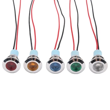  LED-uri de Metal Indicator luminos 12mm Impermeabil Putere Lampa Semnal 3V 5V 6V 12V 24V 220V Alte Rosu Galben Albastru Verde Alb