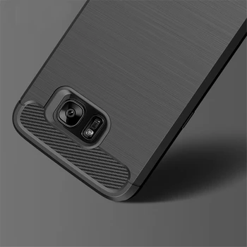  Lux la Șocuri Fibra de Carbon Materiale TPU Silicon Telefon Caz Pentru Margine Samsung S7 S8 S8 Plus S9 S10 S10e S11 Plus