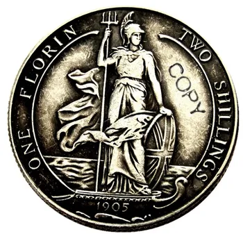  Marea Britanie 1902 1903 1905 Regele Edward VII Florin de Argint Placate cu Argint Copia Fisei