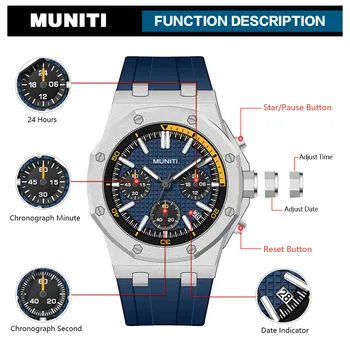  Moda Cuarț Ceas pentru Bărbați Galben Curea Silicon, Cronograf Ceasuri Militare Sport Auto Data Ceas de mână de Om часы relogio