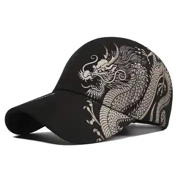  Moda Unisex Șapcă De Baseball Negru Reglabil Stil Chinezesc Cap De Dragon Print Casual Snapback Os Hip Hop Pălărie Gorras Hombre Para