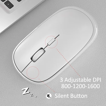  Mouse-ul fără fir Bluetooth Reîncărcabil Tăcut Ergonomic Calculator Pentru iPad Mac Tablet Macbook Air Laptop PC de Gaming Birou de Afaceri