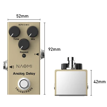  NAOMI Chitara Electrica Analog Timp de Întârziere/Mix/Repetare Buton Efect Pedala DC 9V True Bypass Mini Singur Tip NEP-10 Gitar Efecte