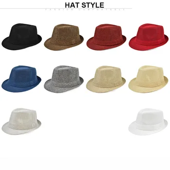  Noua Moda Lenjerie de pat Maneci Scurte Fedora Hat Pentru Barbati stil Britanic domn Negru Jazz Capac Femei chapeu pălării Panama