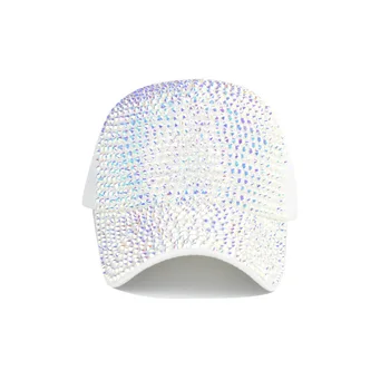  Noul Flash Diamant De Baseball Capac Bord Lumina Spălat Fierbinte Stras Doamnelor Parasolar Pentru Femei Casquatte Capac