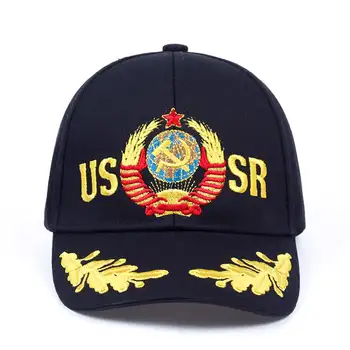  Noul URSS CCCP emblemă națională Stil Sapca Unisex negru Roșu de bumbac snapback Cap cu broderie de înaltă calitate pălării garros