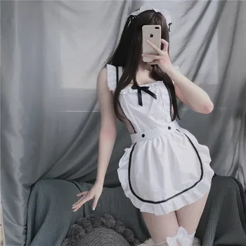  OJBK Anime Menajera Costume Cosplay Alb cafenea Chelneriță Pentru ca Tinuta Gol Afară de Proiectare Pentru Femeile Sexy Lingrie Uniformă 2020 Nou
