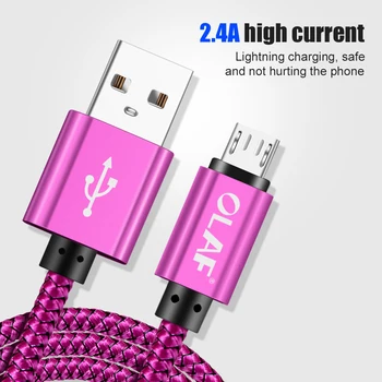  OLAF Cablu Micro USB 2.4 O Încărcare Rapidă 1M 2M 3M USB Încărcător Cablu de Date Pentru Samsung Xiaomi Microusb Telefonul Mobil Android Cabluri