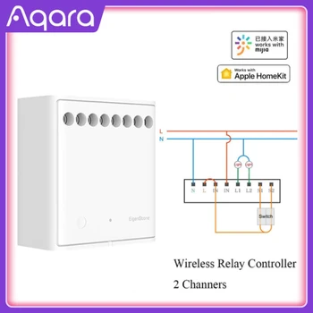  Original Mijia Aqara Două-mod de modulul de comandă Releu Wireless Controller cu 2 canale de Lucru Pentru Mijia APP și Acasă kit