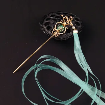  Panglică Lungă Perla Stick De Păr Stil Vechi Hanfu Ac De Păr De Iepure De Metal De Design Pentru Acoperirea Capului Hanfu Hairpick