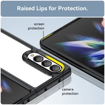  Pentru Samsung Galaxy Z Fold 4 Caz Clar Pentru Samsung Galaxy Z Fold 4 5G Acoperi Funda Shell Coque Greu Moale Translucid Cadru Barei de protecție