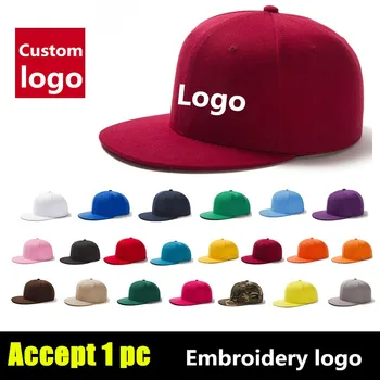  Plat bill Snapback pălării Cu broderie Logo Personalizat Trucker hat în aer liber pentru Adulți Casual Basbeall capace