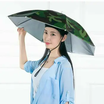  Portabil Ploaie Umbrelă, Pălărie Pliabilă În Aer Liber Parasolar Rezistent La Apa Camping Pescuit, Drumeții Umbrela Pălării De Plajă Cap Pălării