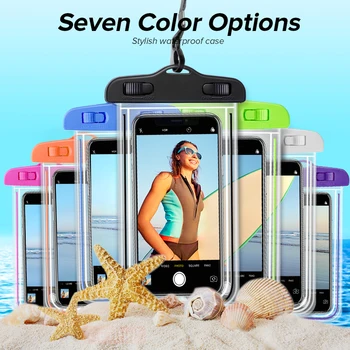  PVC Clar Caz Impermeabil Husă de Telefon Universal Telefon Inteligent Pentru Drift Înot Scufundări, Surfing Beach Clar Telefon Mobil Uscat Husă