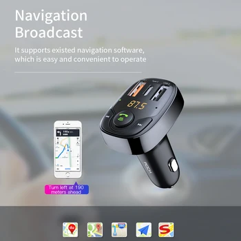  ROCK B301 Auto Bluetooth Transmițător FM USB PD Incarcator Auto Rapid, Rapid de Încărcare de Monitorizare pentru Telefoane MP3 Player Dual-NE 36W 속충전기