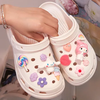  Sanrio Desene Animate Pantofi Cataramă Melodie Kuromi Cinnamoroll Anime Drăguț Cifre Păpuși Pantofi Farmece Accesorii Pantofi De Flori Catarama Set