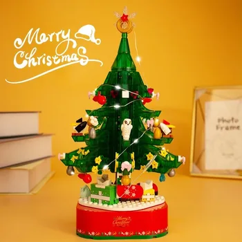  SEMBO Idei Serie 601097 Pomul De Crăciun Cu Muzică Model de Cutie de Blocuri Set Clasic de Crăciun Cadou MOC Jucarii pentru Copii