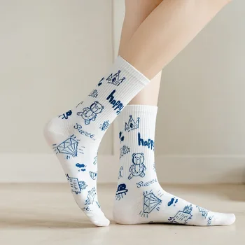  Sosete Femei De Moda De Desene Animate Drăguț Bumbac Japoneză Șosete De Crăciun Drăguț Urs Harajuku Calcetines Streetwear Feminin Ciorap