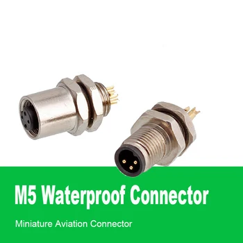  STA Impermeabil Lipit M5 3Pin 4Pin Connector Masculin Feminin Soclu Panou Instrument de Înaltă precizie, Micro Adaptor Jack