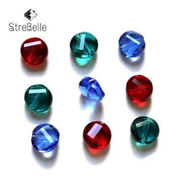  StreBelle AAA 8mm Cristal Răsuciți Butonul de Margele de Sticla Rotunde Liber Distanțier Șirag de mărgele Strălucitoare pentru Bijuterii Diy Face Cercel Accesorii