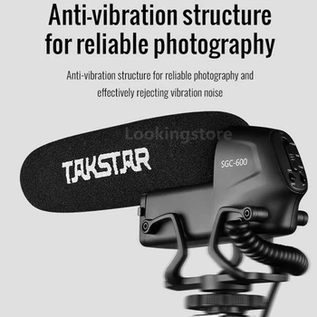  Takstar SGC-600 Pusca Microfon Super-Cardioid Pe-aparat de fotografiat Condensator Interviu Microfon Mic pentru Canon EOS DSLR de la Nikon