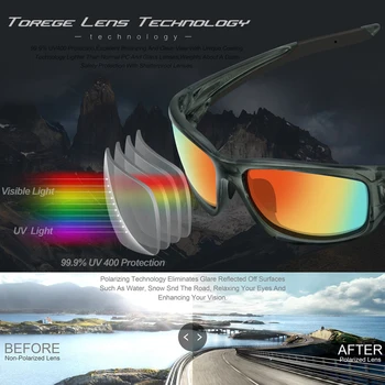  TOREGE Moda pentru Bărbați ochelari de Soare Polarizat Pentru Ochelarii de Condus TR90 Incasabil Rama de Ochelari Ochelari de soare Unisex UV400 Ochelarii