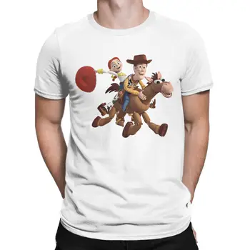  Toy Story 3 Woody, Jessie T-Shirt pentru Bărbați Disney petrecere a timpului Liber Pure Cotton Crewneck Tee Cămașă Tricou Maneca Scurta Idee de Cadou Topuri