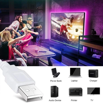  USB LED Strip Lumini 5050 2835 RGB de Muzică Bluetooth Flexibile Banda Diodă Tira Fita Luses Panglică Neon Lumina de Noapte Pentru Camera TV Decor
