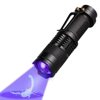  UV cu Led-uri Lanterna cu Zoom Lanterna Portabil Mini Lanterne cu raze Ultraviolete Lampa de Lumina Neagra de Companie Petele de Urină Detector de Vânătoare în aer liber