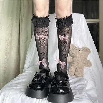  Vara Femei Sexy Ciorapi de Dantelă Genunchi Șosete Moale Japoneză Lolita JK Elastic deget in fund Fete Drăguț Moda Subțire, picioare Lungi, Șosete