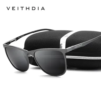  VEITHDIA Moda Vintage pentru Bărbați ochelari de Soare Polarizat Lentile UV400 Ochelari de Aluminiu Magneziu Ochelari, Accesorii Ochelari 6623