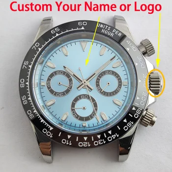  Vk63 cazul logo-ul personalizat nh35 caz ceas panda dial japonia cuarț ceas VK63 mișcare nh36 caz cronograf electronic Multifuncțional