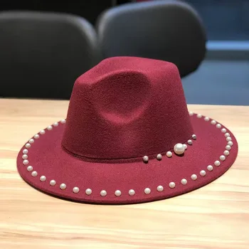  Vrac pret fedoras femei pălării Panama pălărie de fetru pentru femei jazz pălărie biserica pălărie de top capac femei pălării pălării pentru bărbați шляпа женская