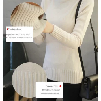  WTEMPO Femei Guler Pulover Moda coreeană Solidă Pulover Maneca Lunga Versatil Tricotaje Y2k Topuri Haine de Iarna Femei