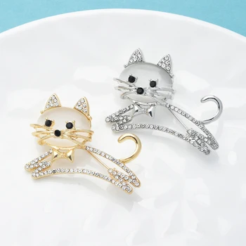  Wuli&copilul de 5 Design Opal Cat Broșe Pentru Femei Lady Animale de companie Minunat Animal Petrecere Casual Broșă Pin Cadouri